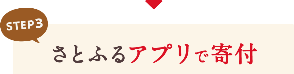 STEP3 さとふるアプリで寄付