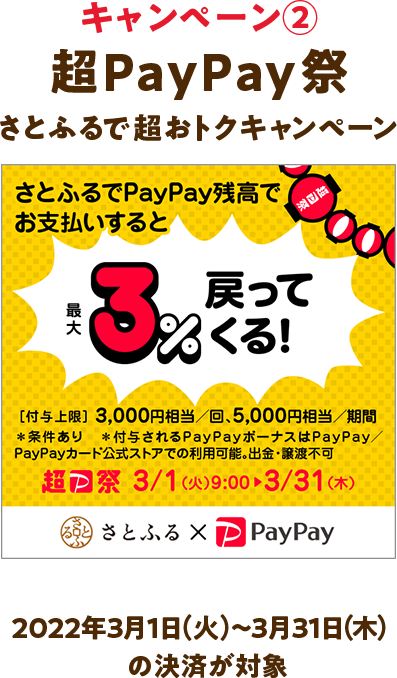 キャンペーン②超PayPay祭 さとふるで超おトクキャンペーン
