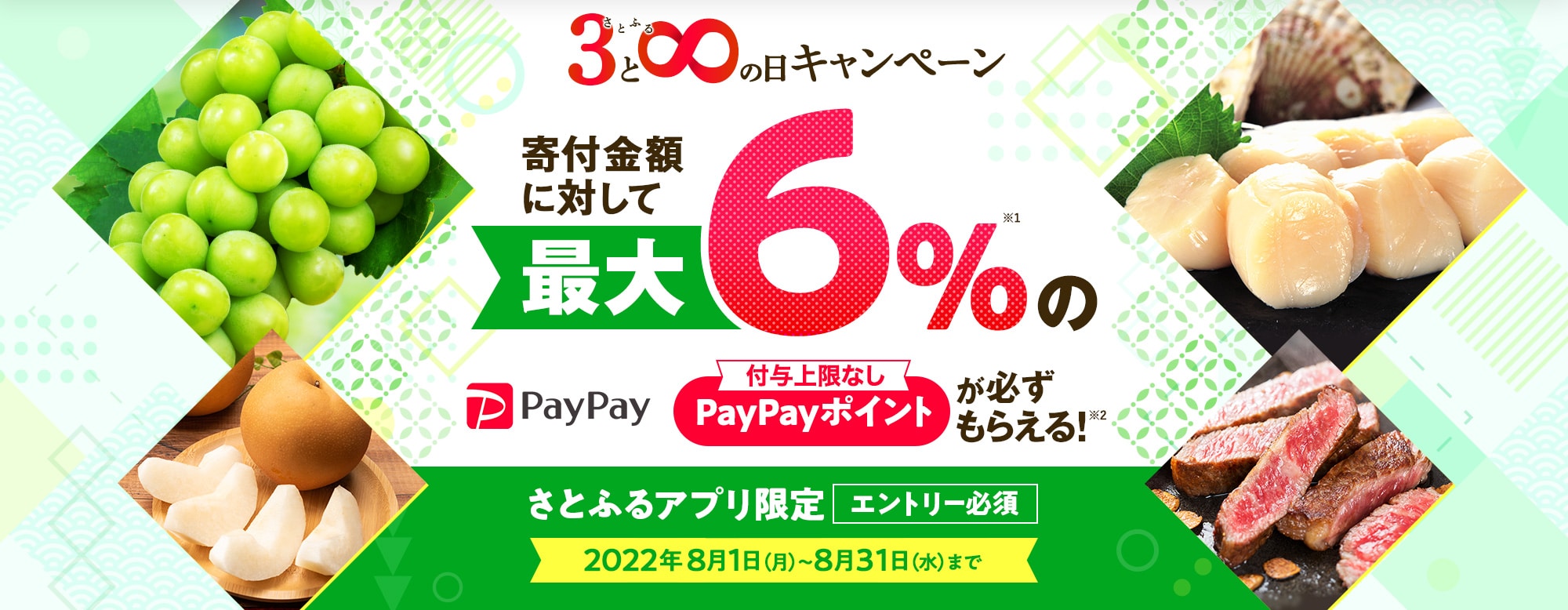 2022年8月 【さとふるアプリ限定】さとふるの日キャンペーン