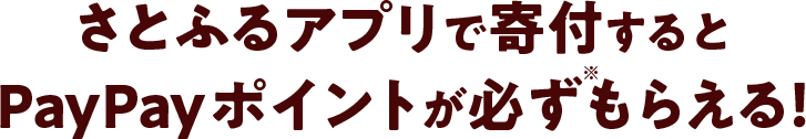 さとふるアプリで寄付するとPayPayポイントが必ず（※）もらえる！