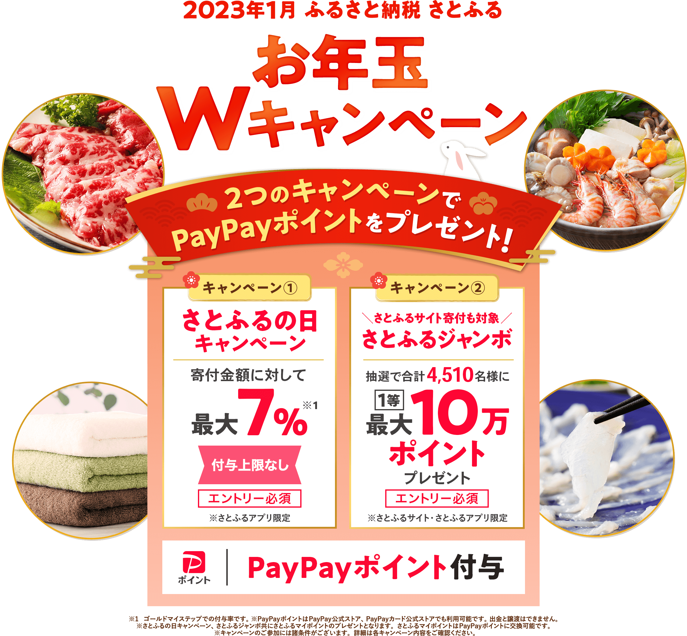 2023年1月 ふるさと納税 さとふる お年玉Wキャンペーン