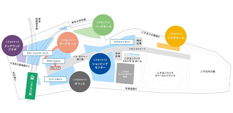 二子玉川ライズ ガレリアの地図