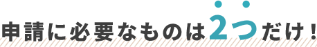 申請に必要なものは2つだけ!