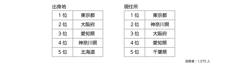 調査概要　出身地・現住所