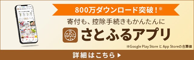 寄付も控除手続きもかんたんに「さとふるアプリ」 詳細はこちら