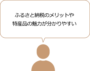 ポイント1 ふるさと納税のメリットや特産品の魅力がわかりやすい