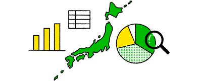 全国の寄付データと比較し集計・分析するイメージ