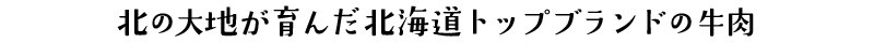 北の大地が育んだ北海道トップブランドの牛肉