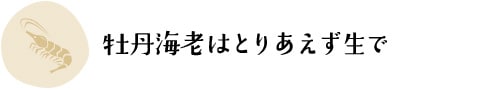 牡丹海老はとりあえず生で