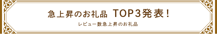 急上昇のお礼品TOP3発表！