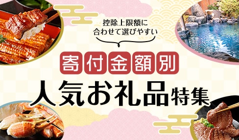 控除上限額に合わせて選びやすい 寄付金額別人気お礼品特集