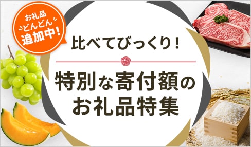 比べてびっくり！特別な寄付額のお礼品特集
