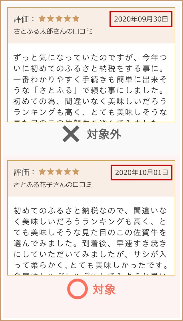 レビュー投稿キャンペーン年10月度 ふるさと納税サイト さとふる レビュー投稿キャンペーン年10月度 ふるさと納税サイト さとふる