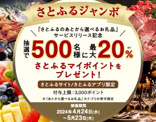 さとふるサイト/さとふるアプリ寄付限定】 2024年4月～5月 「さとふる