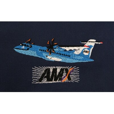 オリジナル トートバック 天草エアライン みぞか号の刺繍入り(青)