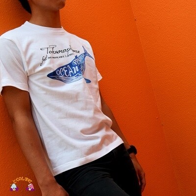 TOKUNOSHIMA発ブランド OBORA　Tシャツ　【OceanParadaise(WHITE)