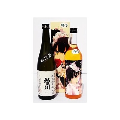 特別純米無濾過原酒 朝日川、夜魔咲 梅酒(720ml×2本) C-025