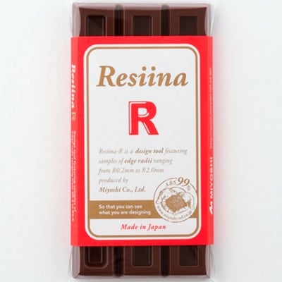 角Rの立体見本 Resiina-R (チョコレート色)
