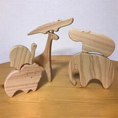にいみのひのき お風呂の積み木(森の動物6個)