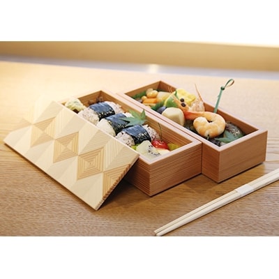 「結粋」:お弁当箱(お重M2段)ウレタン塗装仕上げ