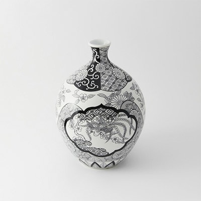 ARITA PORCELAIN LAB JAPAN SNOW 木甲桐紋・徳利花瓶