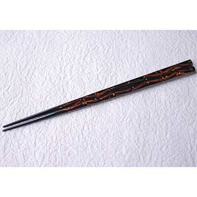 貝松葉(黒中)若狭塗箸21.5cm