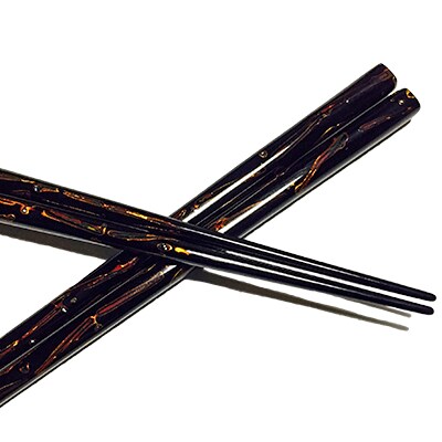 貝松葉(黒大)若狭塗箸 23cm
