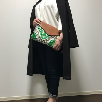 クラッチバッグ 王朝 ホワイトグリーン
