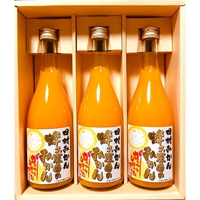 田村みかん　蜂久農園のみかんがっつりしぼったでぇ　みかんジュース(720ml×3)