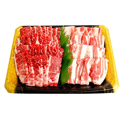 かながわブランド「足柄牛」上カルビ800gと、やまゆりポークバラカルビ800gの焼肉盛り合わせ | ふるさと納税のお礼品