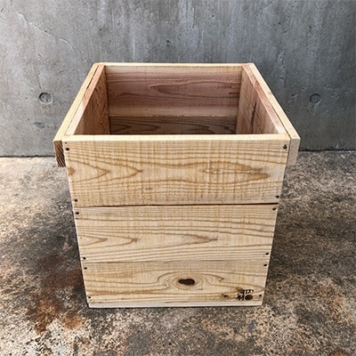 木箱(りんご箱)Dサイズ　1箱　31cm×31cm×31cm(おおさか 河内材 無塗装)