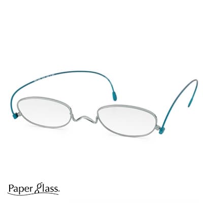 鯖江製・高級薄型めがね 度数:+1.00【ペーパーグラス】オーバル　青竹