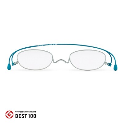 鯖江製・高級薄型めがね 度数:+2.00【ペーパーグラス】オーバル　青竹