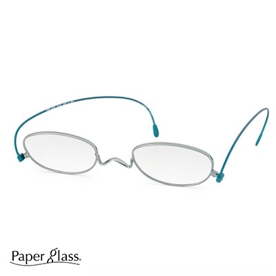 鯖江製・高級薄型めがね 度数:+2.50【ペーパーグラス】オーバル　青竹