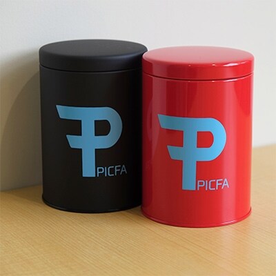 PICFA缶(コーヒー缶)赤と黒セット