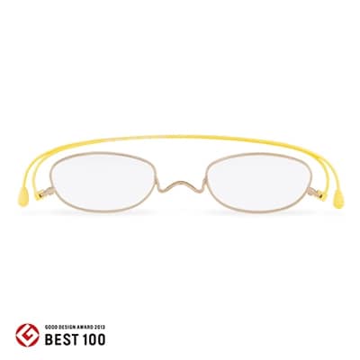 鯖江製・高級薄型めがね 度数:+1.50【ペーパーグラス】オーバル　山吹重