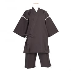 紳士用甚平(しじら織・無地) 黒 Lサイズ | ふるさと納税のお礼品