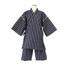 紳士用甚平(しじら織・縞柄) 紺 LLサイズ | ふるさと納税のお礼品