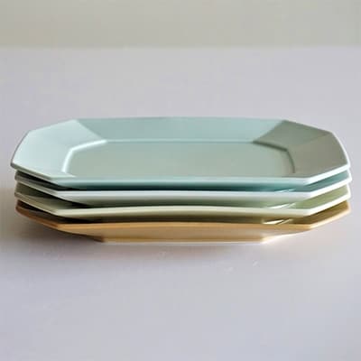 【波佐見焼】永峰製磁 角プレートМ dailycolor 4枚セット RA41