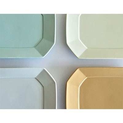 【波佐見焼】永峰製磁 角プレートМ dailycolor 4枚セット RA41