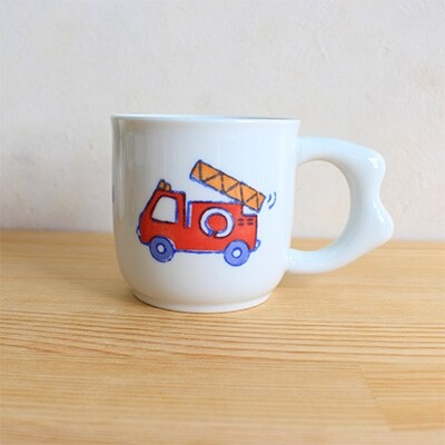 【波佐見焼】すくすくクラブ　消防車　食器6点セット　VA06