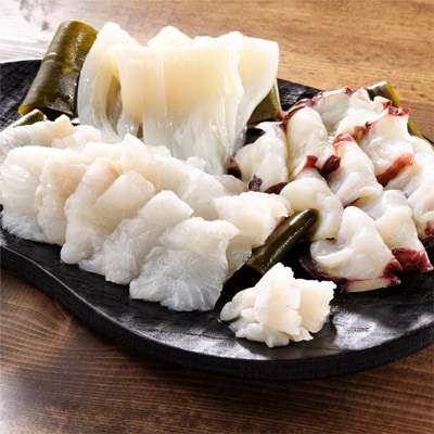 昆布〆ざんまい　A　天然ヒラメ・浜ゆでタコ・イカそうめん