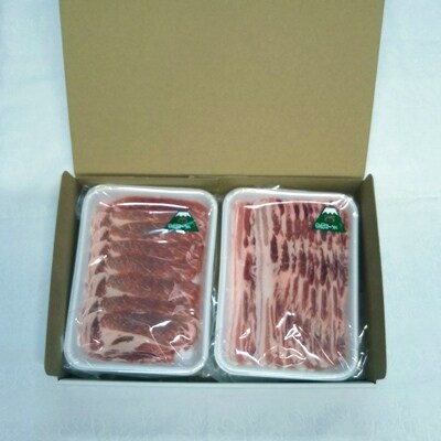 朝霧ヨーグル豚 焼肉用スライス・バラ&肩ロースセット
