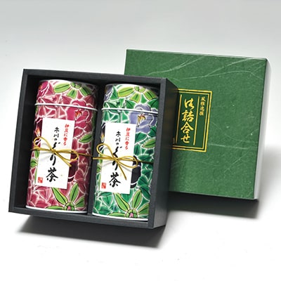 ぐり茶九谷つばき缶2本セット