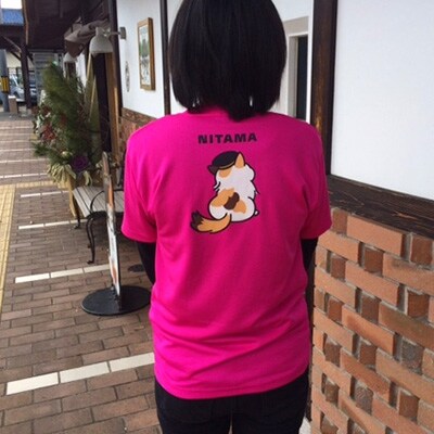 【和歌山電鐵オリジナルグッズ】　ニタマ駅長Tシャツ《M》・たまニタマクリアファイルセット
