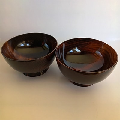 伝統的工芸品　南木曽ろくろ細工　栃　大椀2個セット