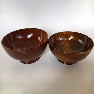 伝統的工芸品　南木曽ろくろ細工　欅　大・中椀セット