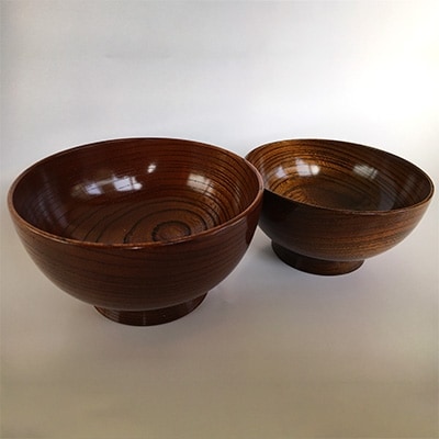 伝統的工芸品　南木曽ろくろ細工　欅　大・中椀セット