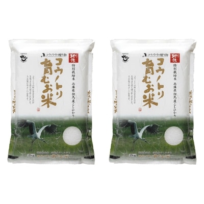 令和7年産　コウノトリ育むお米〔節減対象農薬:栽培期間中不使用〕【2kg×2袋】(94-001)