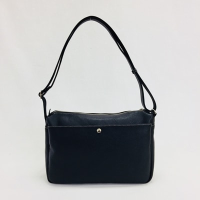 牛革　横型ショルダー　レゼール　(ブラック)